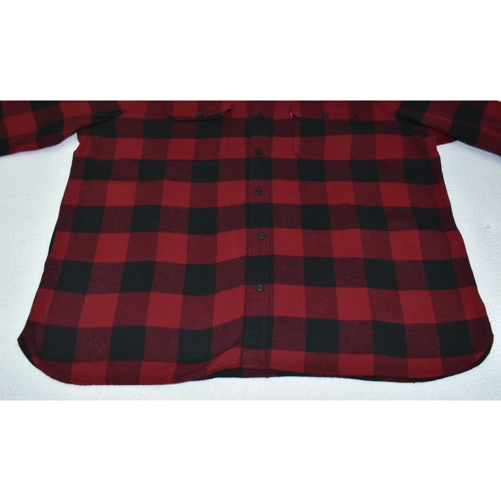 Levi's Brushed Men Shirt Size XXL Check Plaid Lumberjack Flannel Red Black